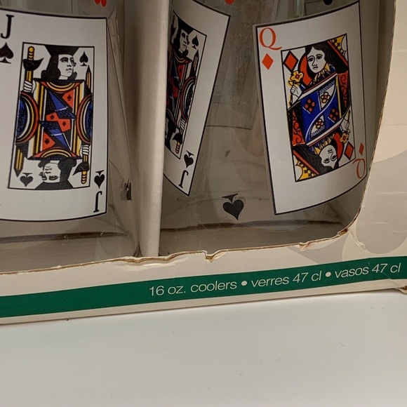 New Set of Four Luminarc Game Night Glasses 16 oz Coolers - Picture 6 of 10